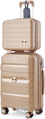 Ensemble de bagages de cabine de 20 pouces et de trousses à cosmétiques miniatures de 14 pouces en bagages rigides pour voyager.