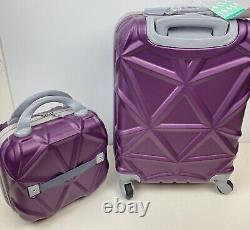 Ensemble de bagages de voyage en dur pour le week-end avec 2 pièces AMKA Gem, couleur violette.