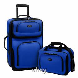 Ensemble de bagages extensibles Rio de US Traveler en bleu royal.