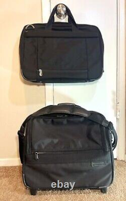 Ensemble de bagages professionnels en nylon noir comprenant une valise cabine à 2 roues et un sac pour ordinateur portable Briggs & Riley