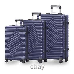 Ensemble de bagages rigides 3 pièces avec valise à double roulettes spinner et serrure TSA 20'