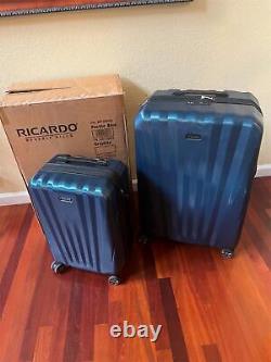 Ensemble de bagages rigides de 2 pièces avec serrure de couleur bleu Pacifique de Ricardo Beverly Hills