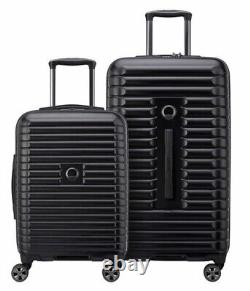 Ensemble de deux valises rigides à roulettes Delsey Paris 29 et 22 pouces, noir, neuf