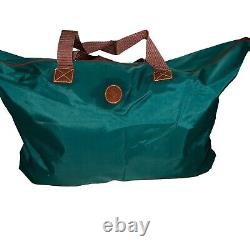 Ensemble de sacs de voyage Polo Ralph Lauren 4 pièces en toile verte avec garniture marron style vintage des années 90.