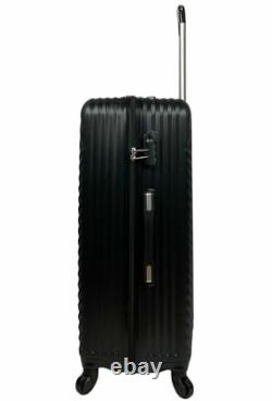 Ensemble de trois valises de voyage à roulettes à quatre roues en ABS, léger et adapté aux vacances.