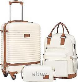 Ensemble de valises 3 pièces Ensemble de bagages Carry On Voyage 3 pièces (BP/TB/20) Blanc