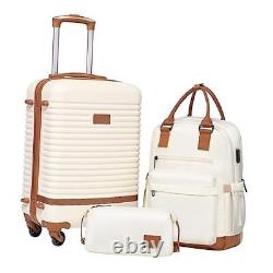 Ensemble de valises 3 pièces Ensemble de bagages à main 3 pièces Ensemble de voyage (BP/TB/20) Blanc