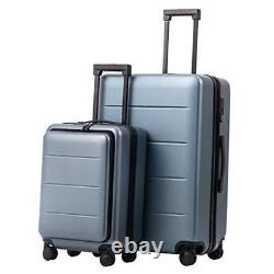 Ensemble de valises COOLIFE Carry On en ABS+PC, 2 pièces, couleur Bleu Marine Nuit