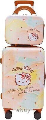 Ensemble de valises Sainrio Hello Kitty, bagages de voyage en ABS avec serrure TSA, mallette de transport neuve.