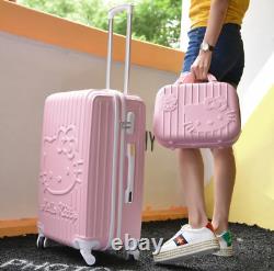 Ensemble de valises Sanrio Hello Kitty pour voyager, faire du camping et transporter ses bagages en aluminium avec chariot de cabine