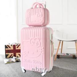 Ensemble de valises Sanrio Hello Kitty pour voyager, faire du camping et transporter ses bagages en aluminium avec chariot de cabine