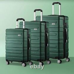 Ensemble de valises à roulettes Mazam 3 pièces avec serrure TSA pour voyage, boîtier de rangement rigide vert