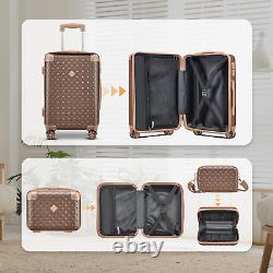Ensemble de valises de cabine de 20 pouces avec roues pivotantes, ensemble de 3 pièces, coque rigide