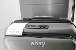 Ensemble de valises gris COOLIFE YD000076 - 2 pièces, valise de cabine à roulettes