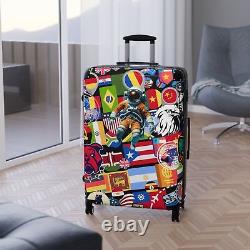Ensemble de valises légères, coque rigide, poignée ajustable, serrure intégrée