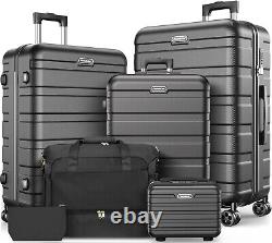 Ensemble de valises rigides Famistar 5 pièces avec roues pivotantes doubles à 360°
