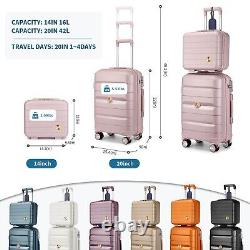 Ensemble de voyage Somago 20IN Carry On Luggage et 14IN Mini Cosmetic Cases Hardside