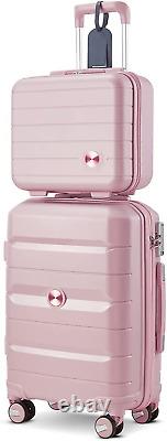 Ensemble de voyage de bagage cabine de 20 pouces et de mini trousses cosmétiques de 14 pouces en valise rigide.