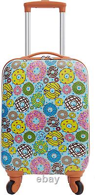 Ensemble de voyage pour enfants comprenant une valise, un sac à dos, un sac à lunch, un oreiller, une étiquette et un donut