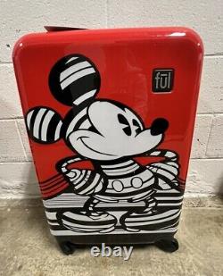 Ful Disney Mickey Mouse 3pc Hardside Spinner Bagage Set 29, 25, 21 Rouge Nouveau
