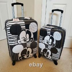 Ful Disney Mickey Mouse Black/white Ensemble De Valises À Valises Rigides 25+ 21 Nouveau
