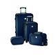 Geoffrey Beene 4 Piece Hardside Luggage Set, Navy Colorado Nouvelle Livraison Gratuite