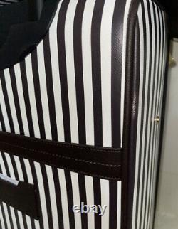 Henri Bendel West 57th Centennial Stripe Wheelie Rollaway Suitcase Travel Set