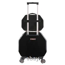 Kensie Women’s 2 Piece Shiny Octagon Luggage Set, Black Tsa