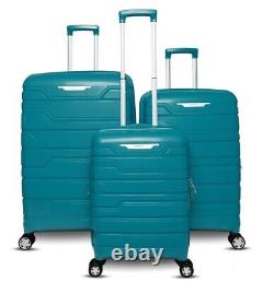 La collection Spectra 3 pièces Ensemble de bagages extensible à coque rigide avec roulettes couleur vert-bleu