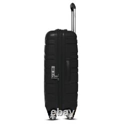 La collection Spectra Ensemble de bagages à roulettes extensibles et rigides en 3 pièces, noir.