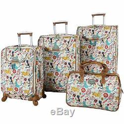 Lily Bloom Furry Friends Bagages Valise Set 4 Piece Spinner Nouveau