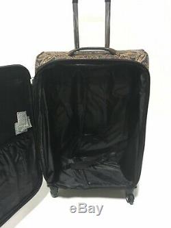 London Fog Mayfair Hyper Lumière Luggage Set Extensible Black Gold Paisley Nouveau