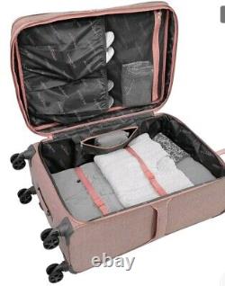 London Fog Rose Charcoal Newcastle Softside Spinner Bagage Extensible -4 Pièces