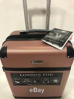 London Fog Vintage Hardside Spinner Lightweight Bagages Rose D'or Extensible