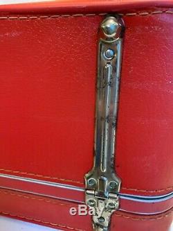 Lot De 3 Matching Vintage Amelia Earhart Red Luggage Set Withkeys Rouge Nouveau Nesting