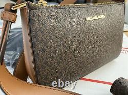 Michael Kors Jet S Crossbody Shoulder Bag With Strap Attachments Brown Luggage