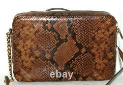 Michael Kors Jet Set Bagage Embossed Leather Large Ew Crossbody Bag Nwt198 $