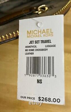 Michael Kors Jet Set Travel Medium Emmy Dome Luggage Leather Cross Body Bag