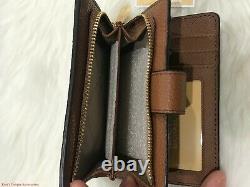 Michael Kors Jet Set Travel Medium Leather Bifold Zip Coin Wallet Bagages 188 $