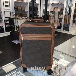 Michael Kors Logo Rolling Travel Trolley Suitcase Porter Sur Sac Brun