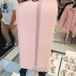 Michael Kors Logo Rolling Travel Trolley Suitcase Porter Sur Sac- Dk Powder Blush