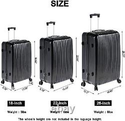 Miibox Bagage 3 Pièces Bagage Set Abs+pc Matériel Spinner Porte-bagage
