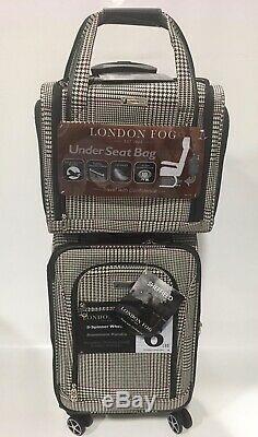 New London Fog Sheffield Light Luggage Set Extensible Noir Houndstooth