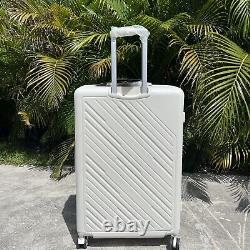 Nouvelle valise à carreaux blanche et fumée Gabbiano avec serrures TSA, 8 roues, 30 x 20 x 12.