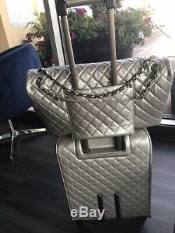 Nwt Coco Chanel Caviar Trolley Valise Bagages & Voyage Carry-le Set Sac XXL