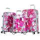 Olympia Blossom 3 Pièce Extensible Polycarbonate Hardcase Luggage Set-fuchsia Co