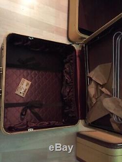Rare 50 Est Vintage Set Complet Bagages Amelia Earhart En Cuir Marron Condition Exc