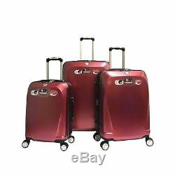 Rouge 100% En Polycarbonate 3 Pcs Spinner Luggage Set Hardshell Léger Tsa Verrouillage
