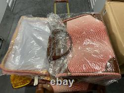 Samantha Brown Gaufrée 5 Pièces Ombre Luggage Set Rose Rose & Dusty Bonus Kit
