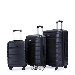 Set De Bagages Anti-rayures 3 Pièces Abs Lightweight Spinner Value Extensible Tsa
